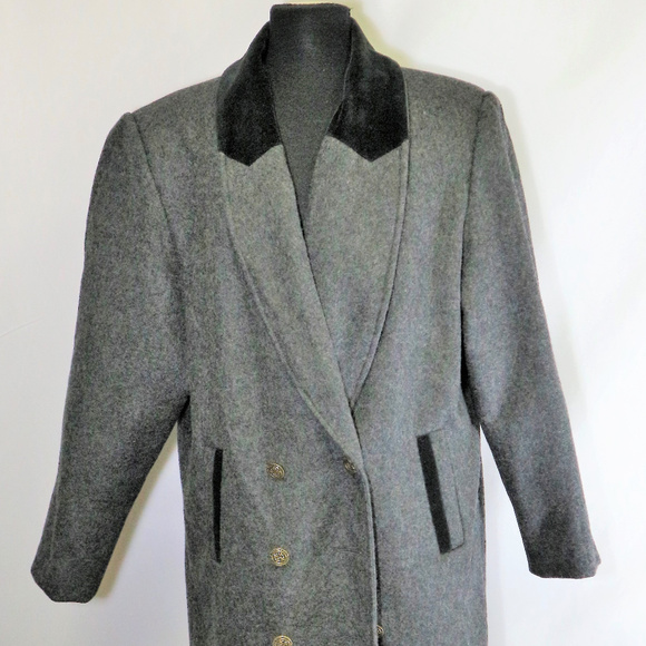 Vtg DAVID BENJAMIN Collection Heather Wool Coat Sz 14 US Women - Picture 2 of 8
